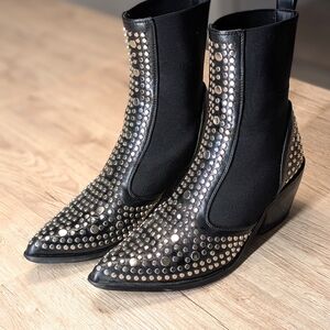 Studded Black Ankle Boots